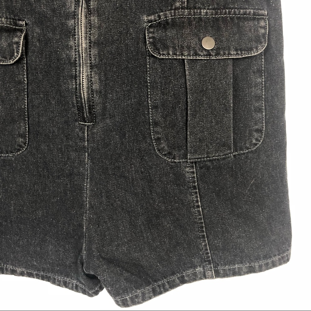 ASOS Denim Sleeveless Zipper Front Romper Jumpsuit - Picture 4 of 7